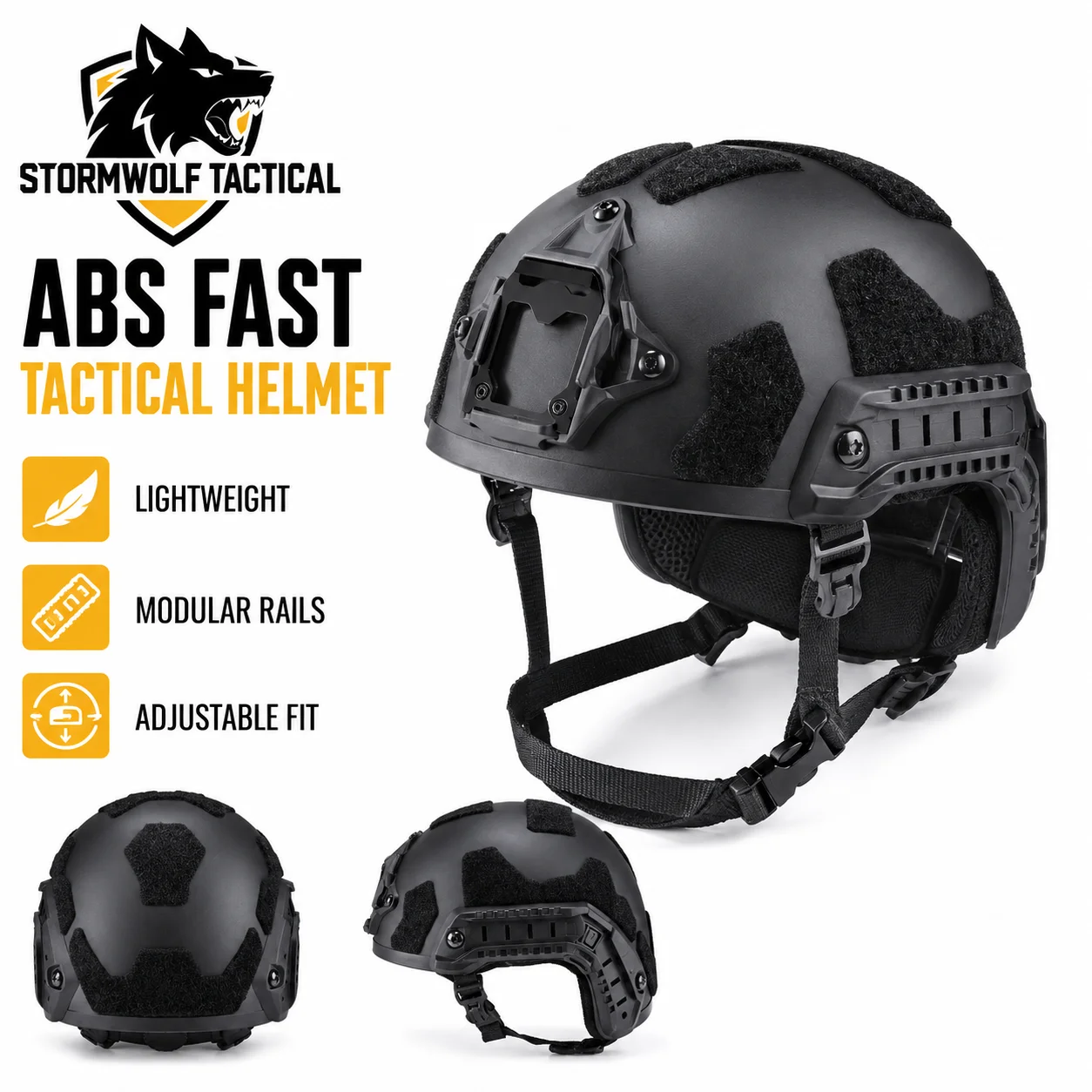 STORMWOLF FAST ABS Tactical Helmet With Windy Liner MOLLE Rail Protective Head Gear Airsoft Paintball Hunting Training Helmet
STORMWOLF FAST ABS Tactical Helmet With Windy Liner MOLLE Rail Protective Head Gear Airsoft Paintball Hunting Training Helmet