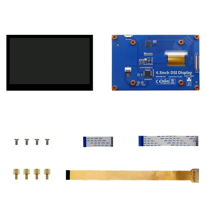 Exquisite-4.3 Inch Rpi5 DSI Touch Screen LCD Display Portable Capacitive Touchscreen Monitor 800X480 For Raspberry Pi 5 4 3 3B+