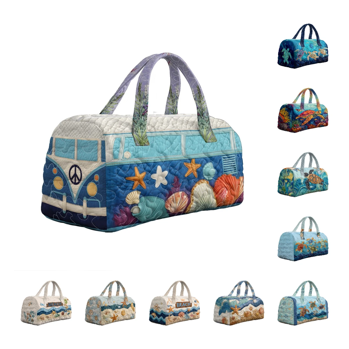 3D Beach Turtle Quilted Duffle Bag Starfish Seashell Ocean Travel Tote Road Trips Handbag Women Men Outdoor Weekender Bag
3D Beach Turtle Quilted Duffle Bag Starfish Seashell Ocean Travel Tote Road Trips Handbag Women Men Outdoor Weekender Bag