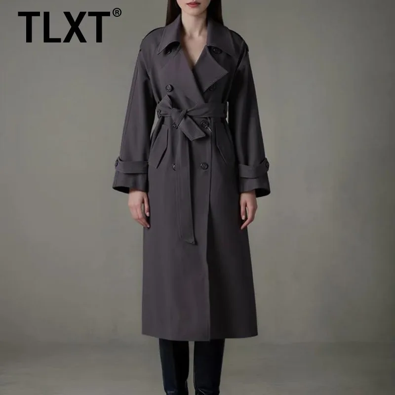 TLXT модный женский серый плащ женский с лацканами свободный двубортный с длинными рукавами и поясом ветровка осенняя новинка XK1473
TLXT модный женский серый плащ женский с лацканами свободный двубортный с длинными рукавами и поясом ветровка осенняя новинка XK1473
