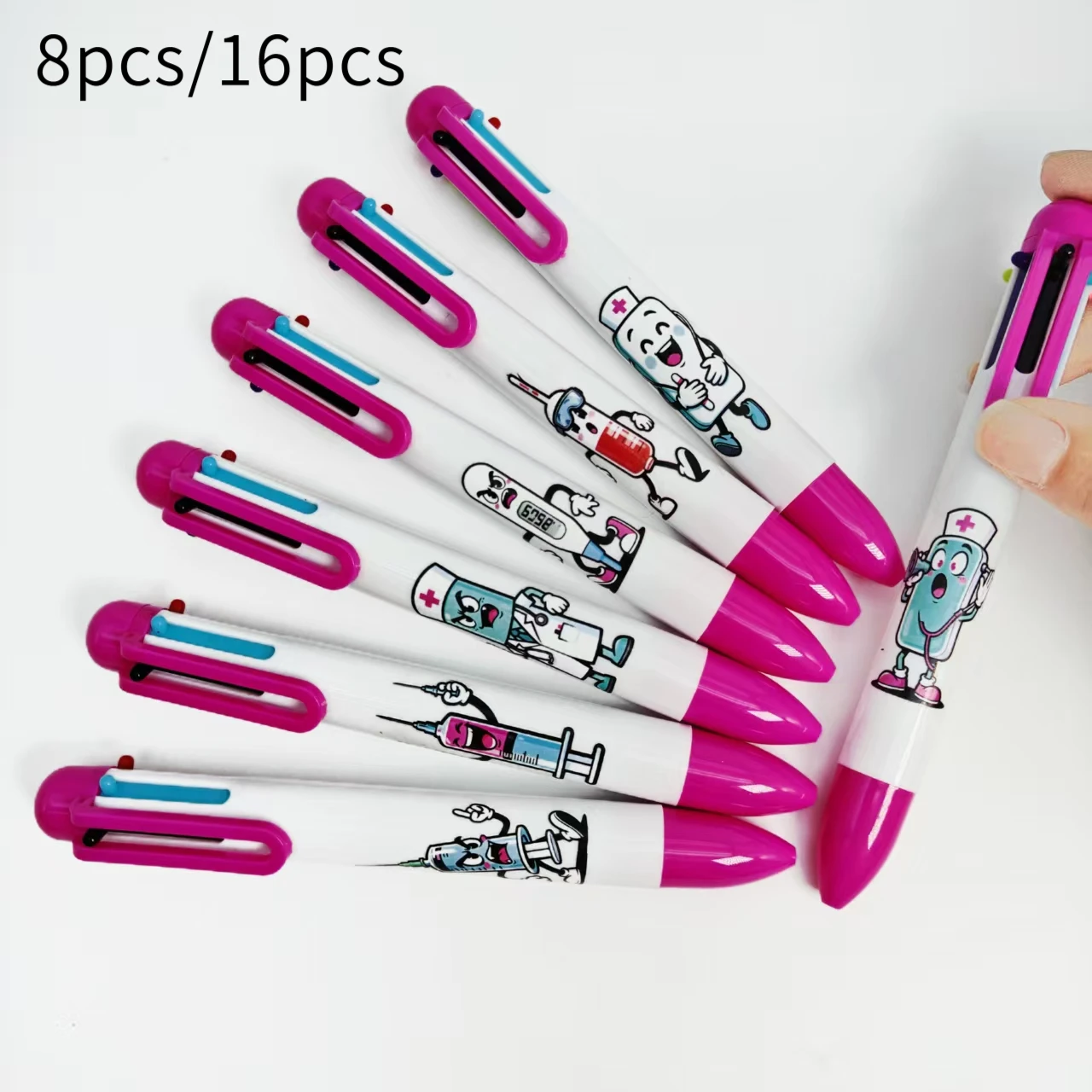 8Pcs/16Pcs Medical Style Multi-Color Ballpoint Pens Six-In-One Ballpoint Pen Highlighting Key Points Student Stationery Creative Gifts
8Pcs/16Pcs Medical Style Multi-Color Ballpoint Pens Six-In-One Ballpoint Pen Highlighting Key Points Student Stationery Creative Gifts