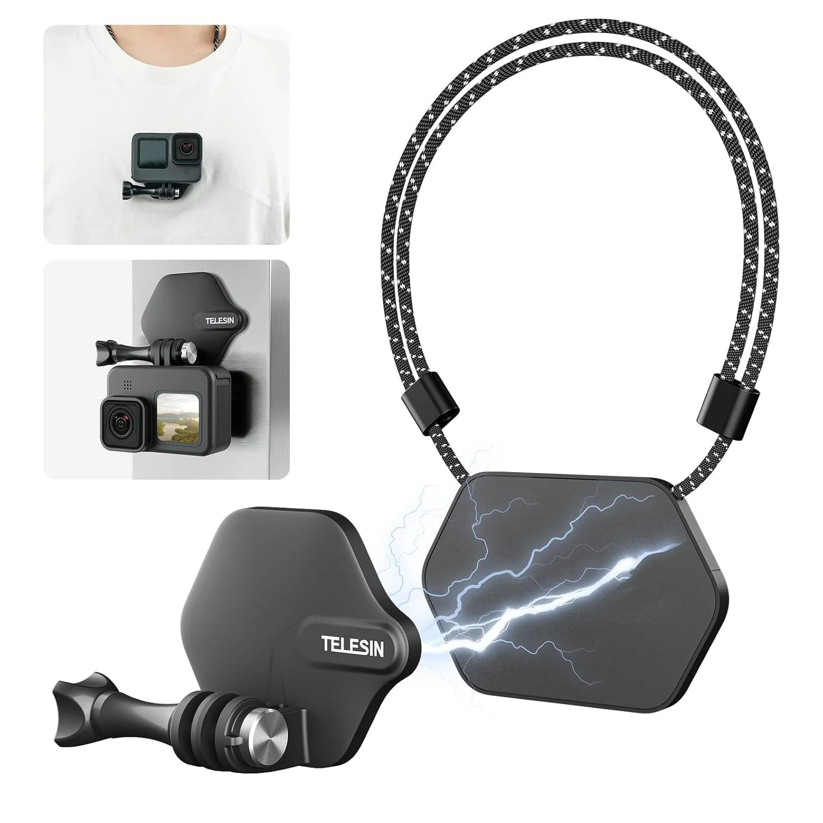 TELESIN Magnetic Chest Mount + Neck Strap Necklace Lanyard POV Selfie Holder for GoPro Hero 13 12 11 10 9,Insta360 X5 X4 Ace,DJI
TELESIN Magnetic Chest Mount + Neck Strap Necklace Lanyard POV Selfie Holder for GoPro Hero 13 12 11 10 9,Insta360 X5 X4 Ace,DJI