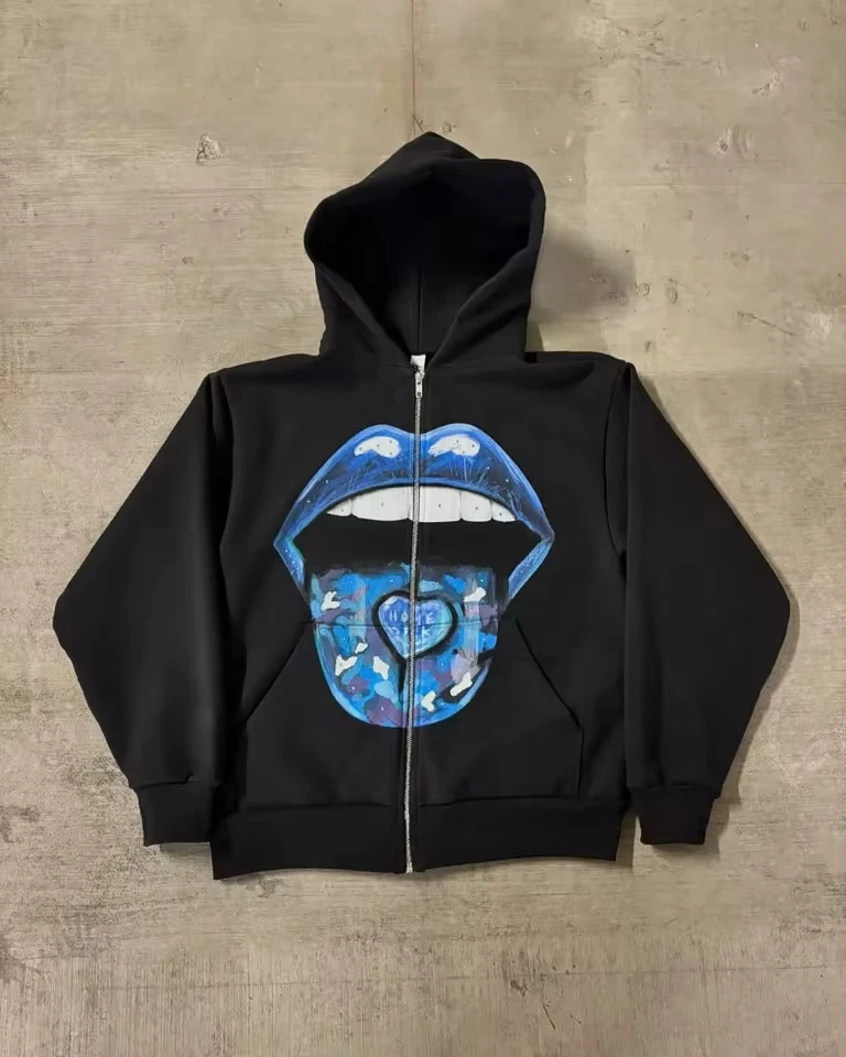 New street wear fashion popular men coat American Gothic Harajuku pattern printed zipper hoodie High street hop sweatshirt
New street wear fashion popular men coat American Gothic Harajuku pattern printed zipper hoodie High street hop sweatshirt