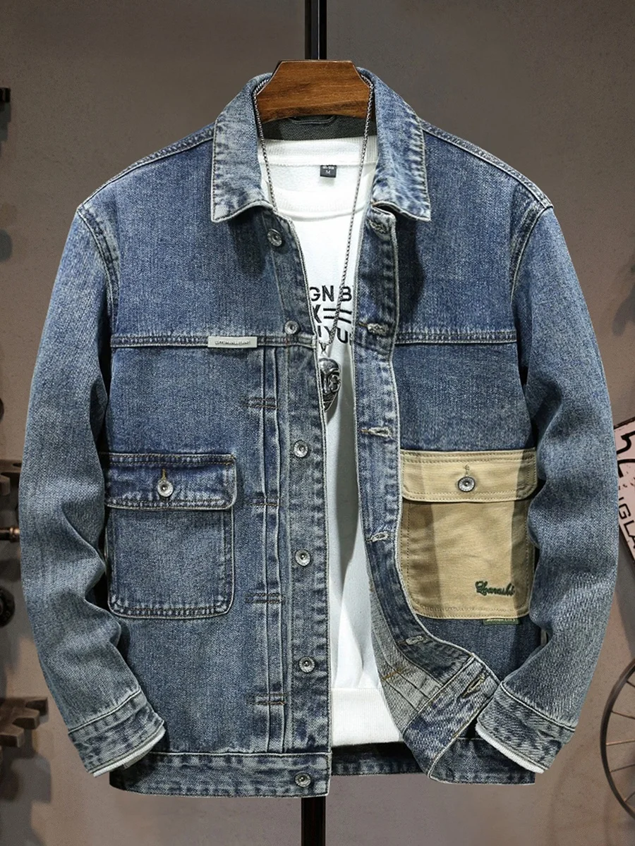 Мужская джинсовая куртка в американском стиле, свободного кроя, модная, с эффектом потертости, в стиле рабочей одежды, универсальная, для активного отдыха
Мужская джинсовая куртка в американском стиле, свободного кроя, модная, с эффектом потертости, в стиле рабочей одежды, универсальная, для активного отдыха