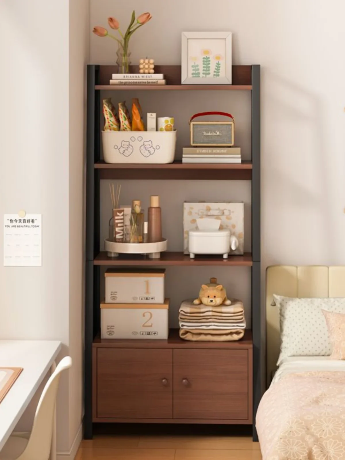 Simple bookcase floor-to-ceiling bedroom cabinet narrow slot storage locker small bookcase
Simple bookcase floor-to-ceiling bedroom cabinet narrow slot storage locker small bookcase