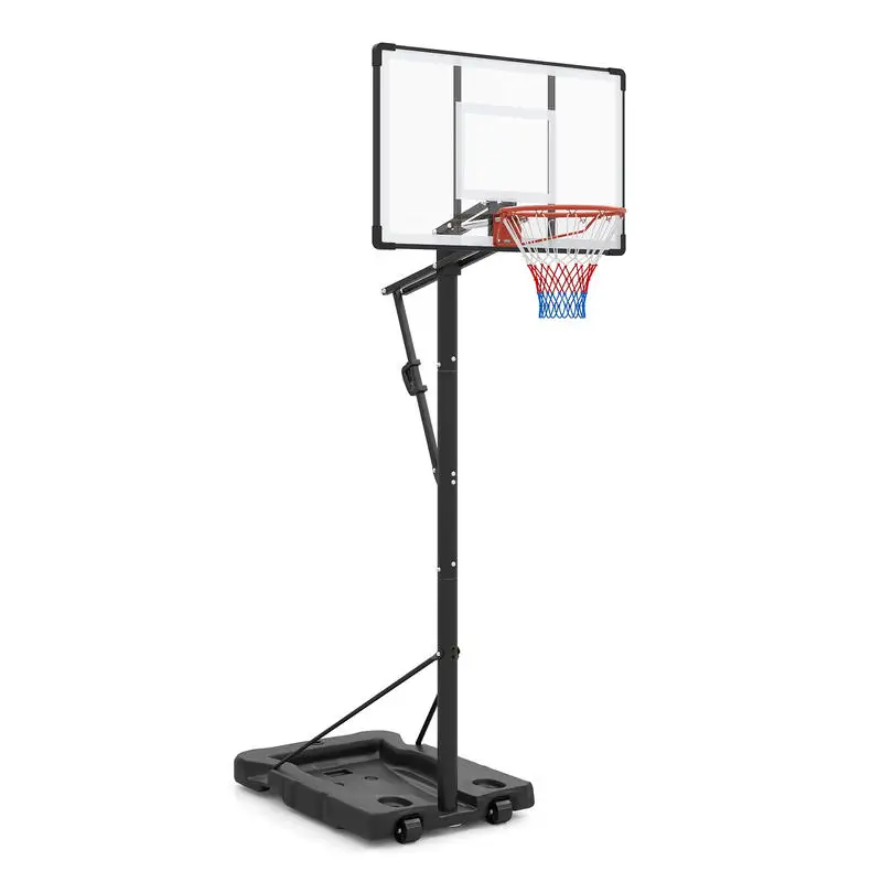 Portable Basketball Hoop System, Adjustable Height 5.58-10 Ft With Shock-Absorbing Springs And PC Backboard, Sturdy Base For Outdoor Driveway Backyard Use By Adults, Easy Move Wheels
Portable Basketball Hoop System, Adjustable Height 5.58-10 Ft With Shock-Absorbing Springs And PC Backboard, Sturdy Base For Outdoor Driveway Backyard Use By Adults, Easy Move Wheels
