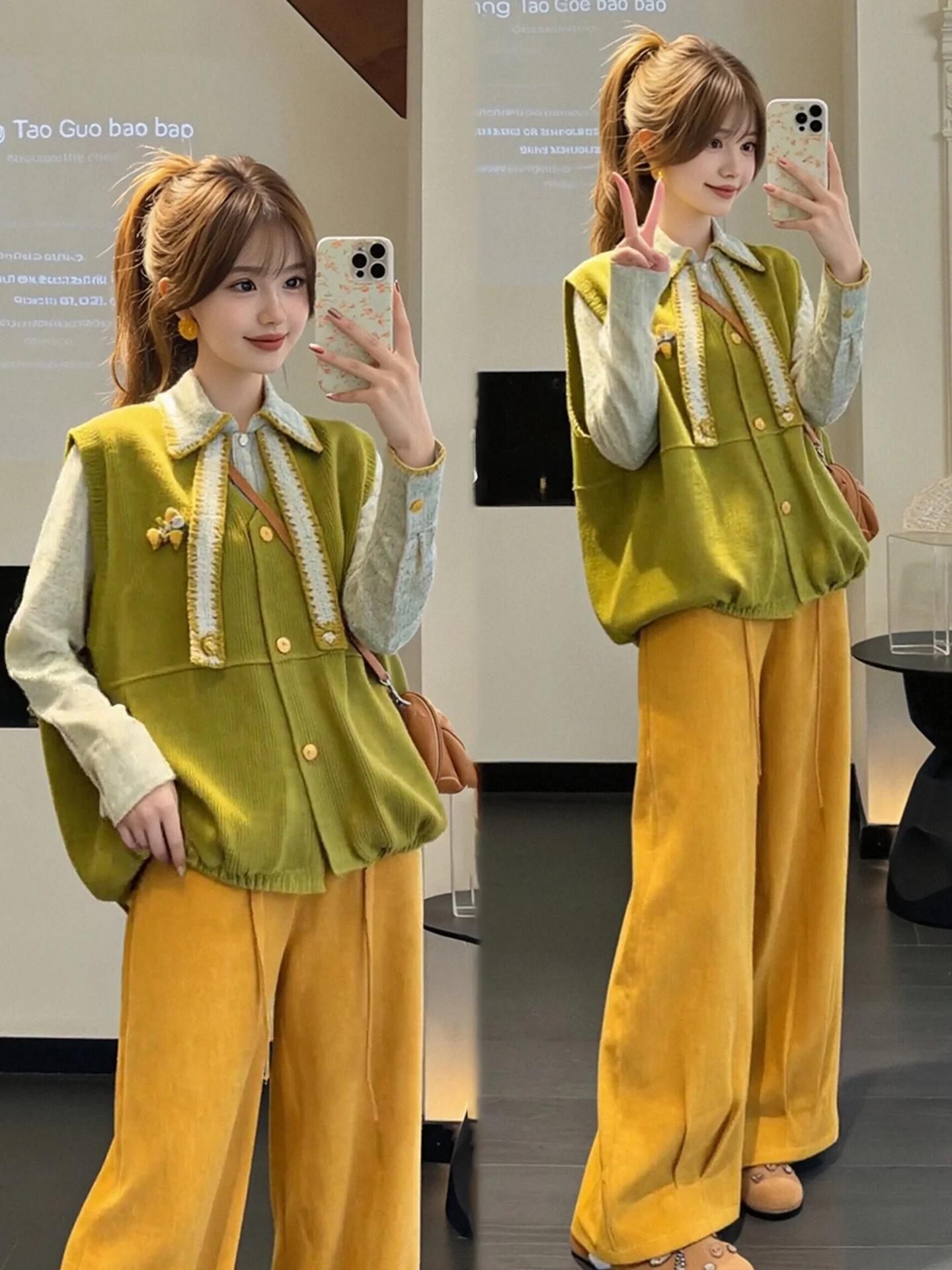 Spring Fashion Set Large Size Women's Vest Shirt Wide Leg Pants Country Style Three Piece Set Breathable Polyester Casual Wear
Spring Fashion Set Large Size Women's Vest Shirt Wide Leg Pants Country Style Three Piece Set Breathable Polyester Casual Wear