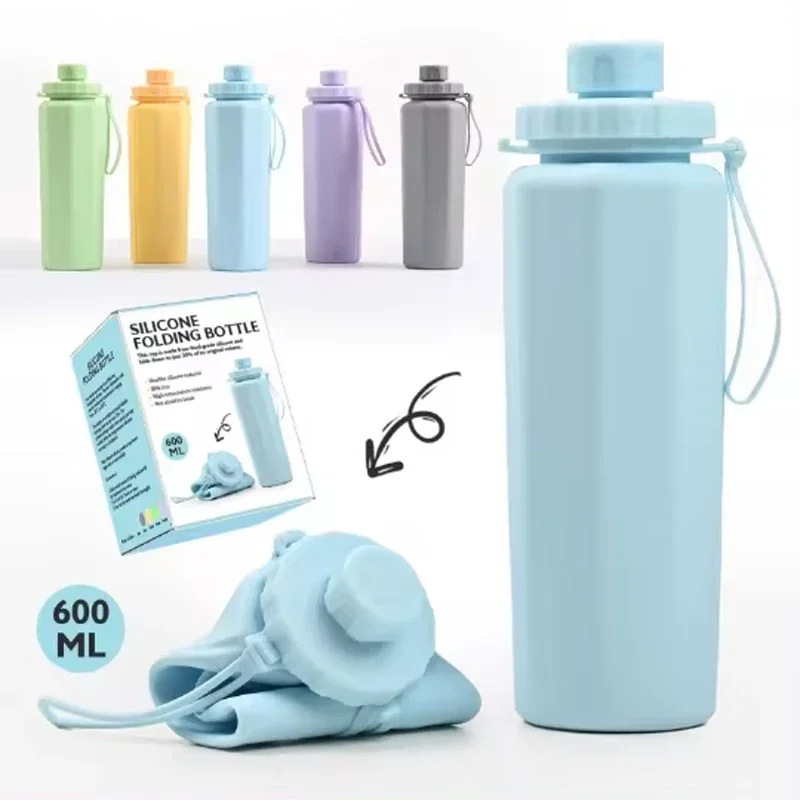 600ML Collapsible Water Bottle Silicone Foldable Water Cup Outdoor Sports Leakproof Reusable Kettle for Travel Camping Yoga
600ML Collapsible Water Bottle Silicone Foldable Water Cup Outdoor Sports Leakproof Reusable Kettle for Travel Camping Yoga