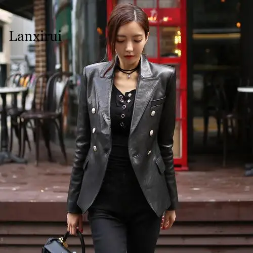 2020 New Fashion Women Spring Autumn Black Faux Leather Jackets Buttons Basic Coat Turn-down Collar Biker Jacket C9D206M
2020 New Fashion Women Spring Autumn Black Faux Leather Jackets Buttons Basic Coat Turn-down Collar Biker Jacket C9D206M