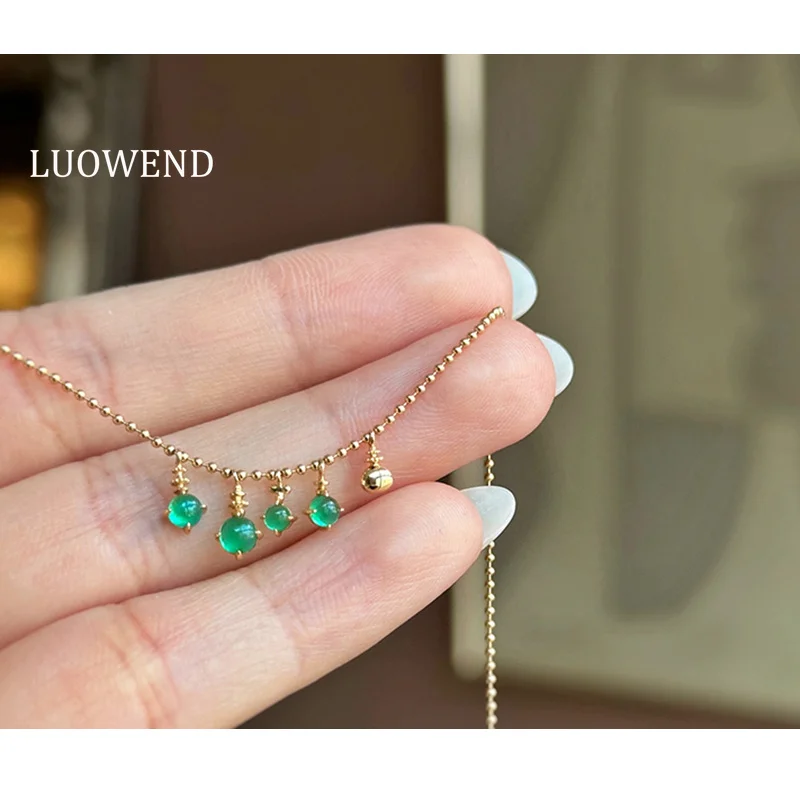 LUOWEND 100% 18K Yellow Gold Necklace Romantic Star Style Natural Emerald/Akoya Pearl Necklace for Women High Wedding Jewelry
LUOWEND 100% 18K Yellow Gold Necklace Romantic Star Style Natural Emerald/Akoya Pearl Necklace for Women High Wedding Jewelry