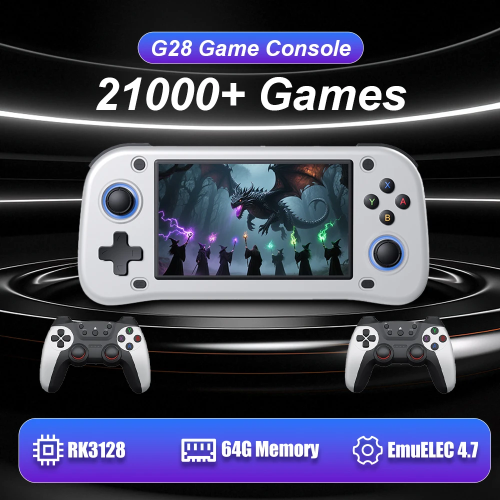 New 64GB G28 Portable Retro Handheld Game Console Emuelec 4.7 OS with 21652 Retro/3D Games&26 Emulators for PSP/PS1/N64/NES/SS
New 64GB G28 Portable Retro Handheld Game Console Emuelec 4.7 OS with 21652 Retro/3D Games&26 Emulators for PSP/PS1/N64/NES/SS