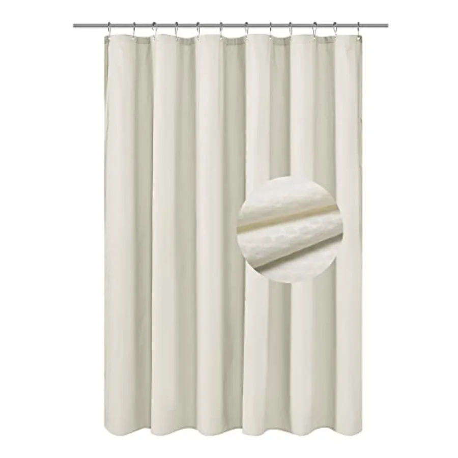 Soft Microfiber Fabric Shower Liner or Curtain, Hotel Quality, Machine Washable, Water Repellent, Cream, 70 x 72 inches
Soft Microfiber Fabric Shower Liner or Curtain, Hotel Quality, Machine Washable, Water Repellent, Cream, 70 x 72 inches