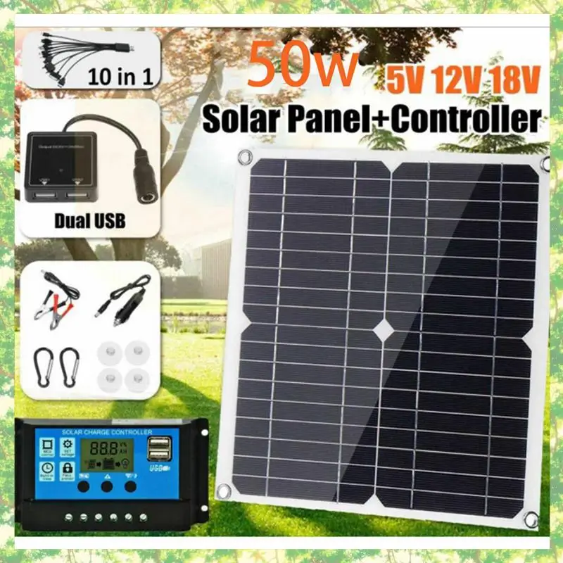 Smart-2X 50W Solar Panel 18V Solar Cells Bank Connector Cover With 100A Solar Controller IP65 For Phone Car RV Boat Charger
Smart-2X 50W Solar Panel 18V Solar Cells Bank Connector Cover With 100A Solar Controller IP65 For Phone Car RV Boat Charger