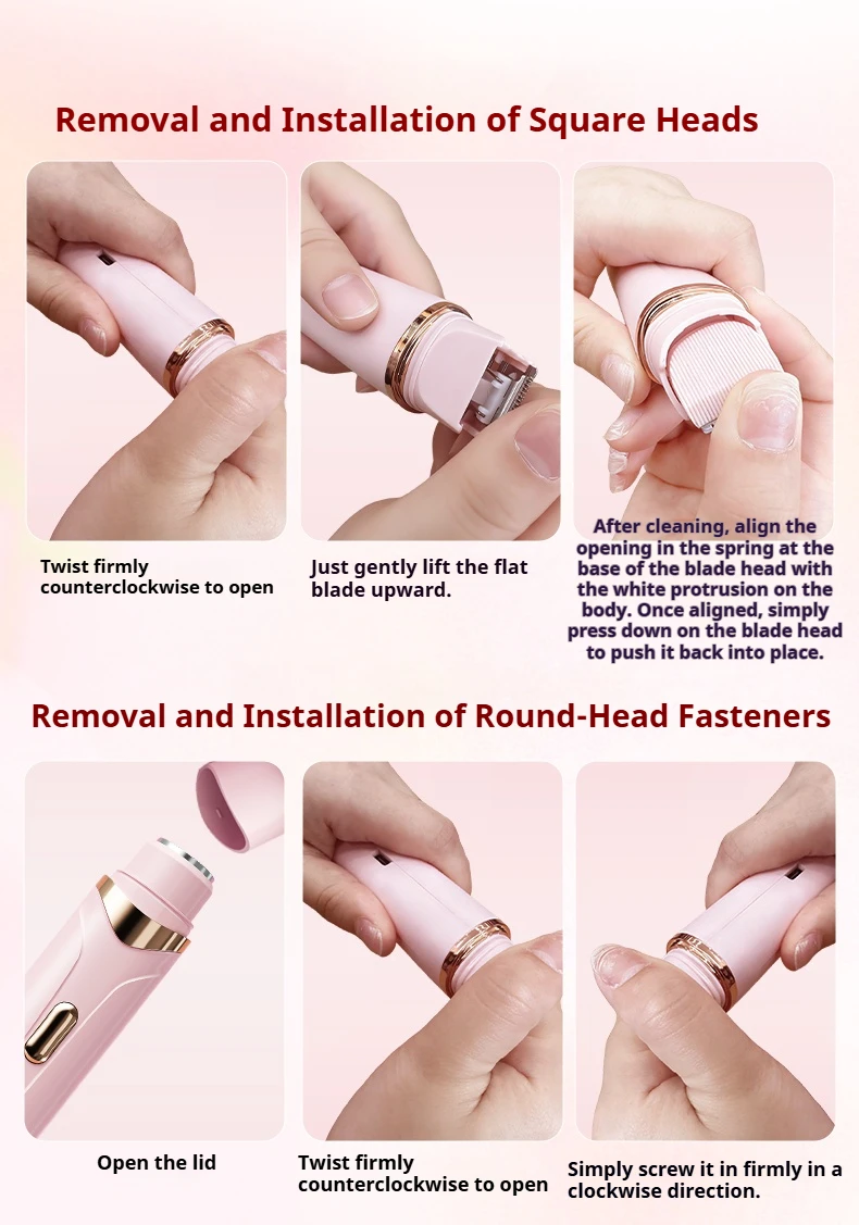 2in1 Electric Razor for Women Painless Hair Removal Rechargeable Body Trimmer Underarm Mustache Epilator Shaver 1 S4b73a43c6b674be0a1a4a667f9284febF