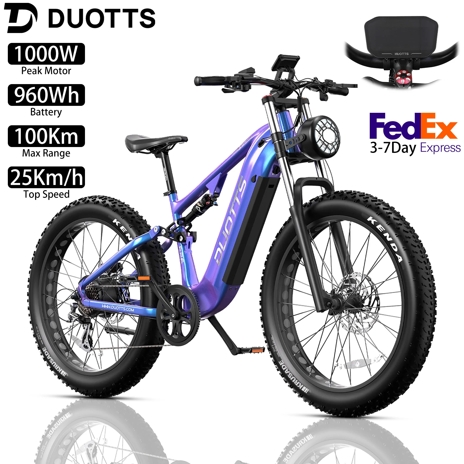Электрический велосипед для взрослых DUOTTS E26 26x4,0 дюйма, 750 Вт, 70 мил, 48 В, 20 Ач, 15 миль в час, 80 Нм, коммутационный внедорожный электрический велосипед
Электрический велосипед для взрослых DUOTTS E26 26x4,0 дюйма, 750 Вт, 70 мил, 48 В, 20 Ач, 15 миль в час, 80 Нм, коммутационный внедорожный электрический велосипед