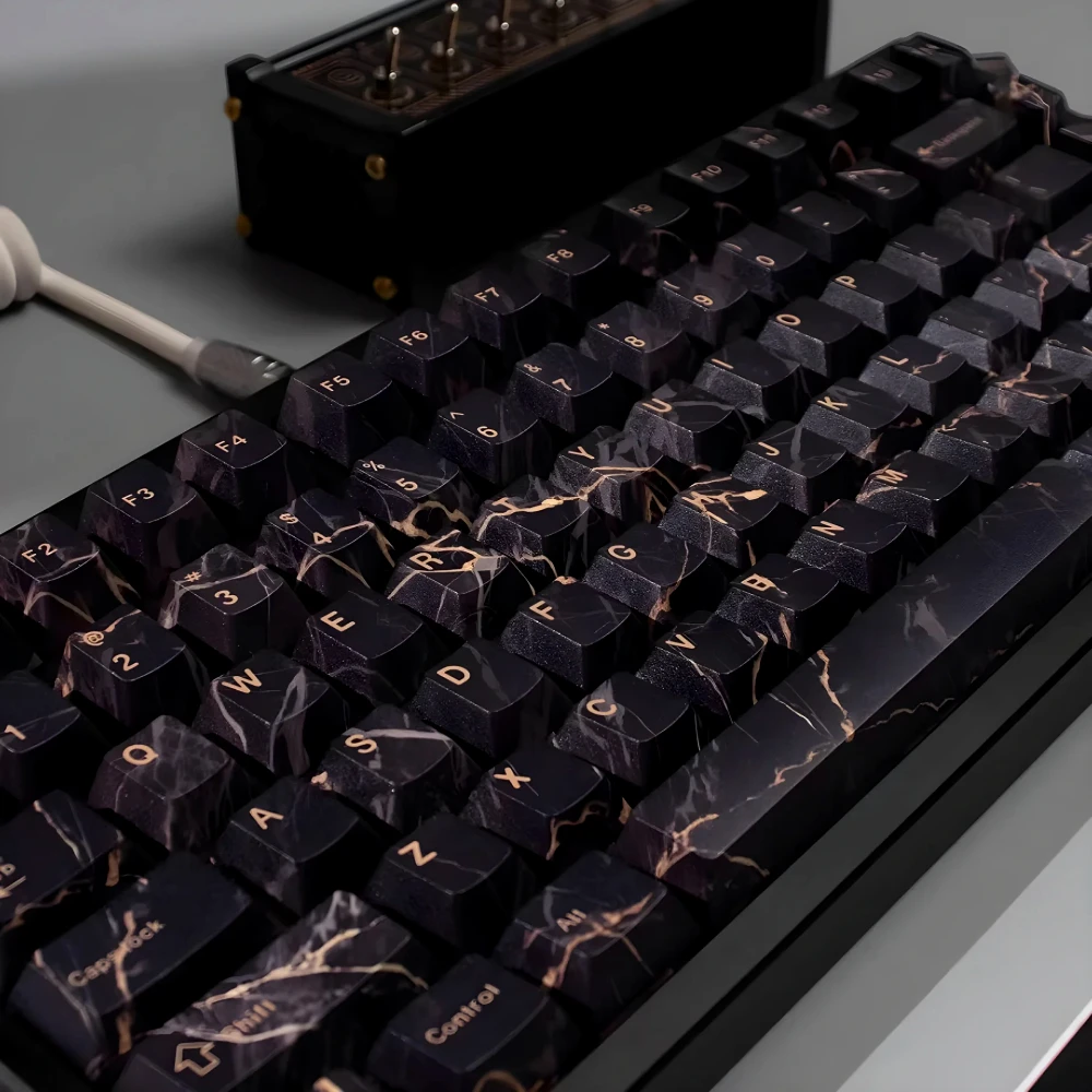 Black Marble Keycaps PBT 129 Keys Cherry Creative for 60/84/98/108 Mechanical Keyboards
Black Marble Keycaps PBT 129 Keys Cherry Creative for 60/84/98/108 Mechanical Keyboards
