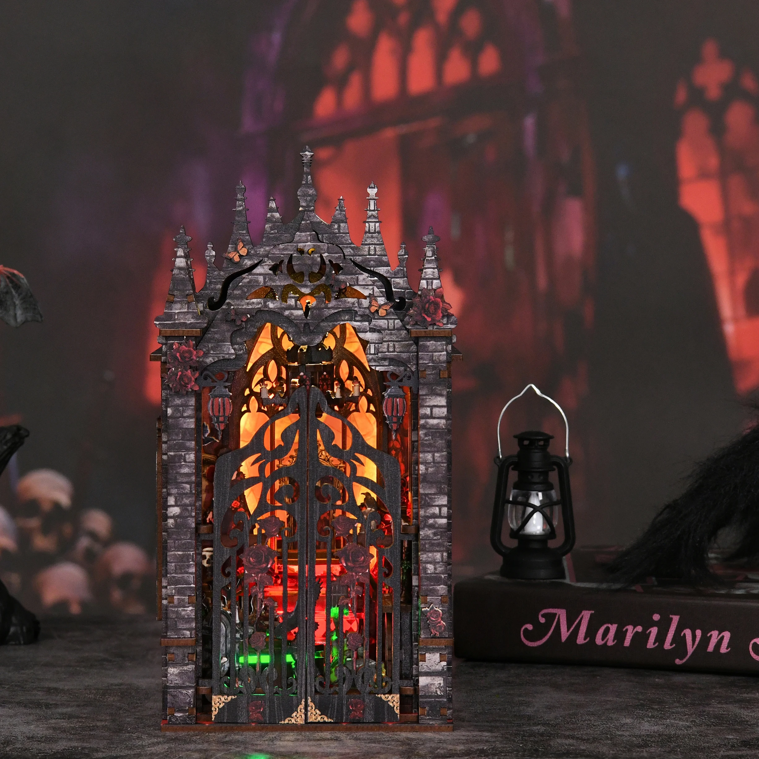 Diy Miniature Book Nook Gothic Vampire Castle Wooden Assembled Architecture Model Creative Handmade Bookend home Decor gifts
Diy Miniature Book Nook Gothic Vampire Castle Wooden Assembled Architecture Model Creative Handmade Bookend home Decor gifts