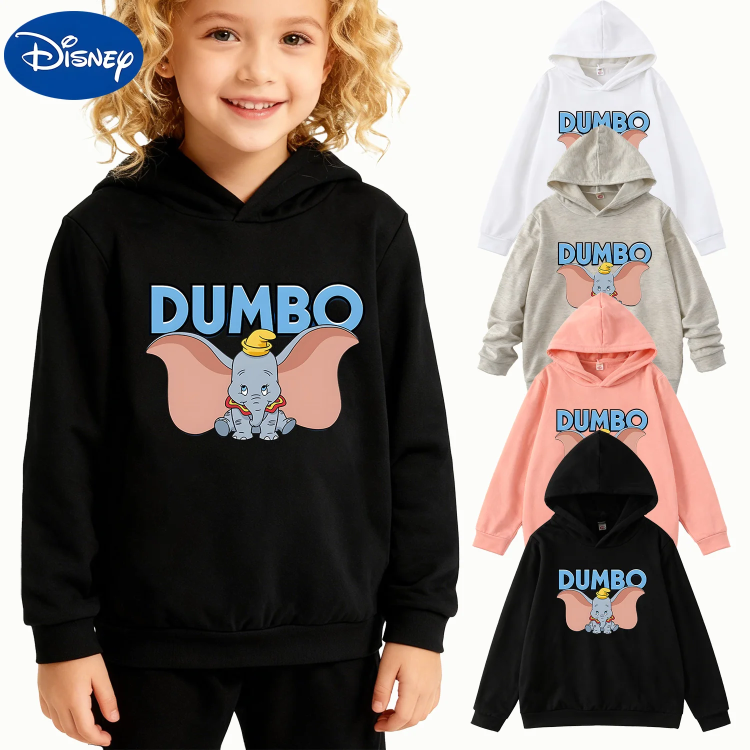 Детская толстовка с рисунком Disney Dumbo, черный повседневный пуловер, толстовка
Детская толстовка с рисунком Disney Dumbo, черный повседневный пуловер, толстовка