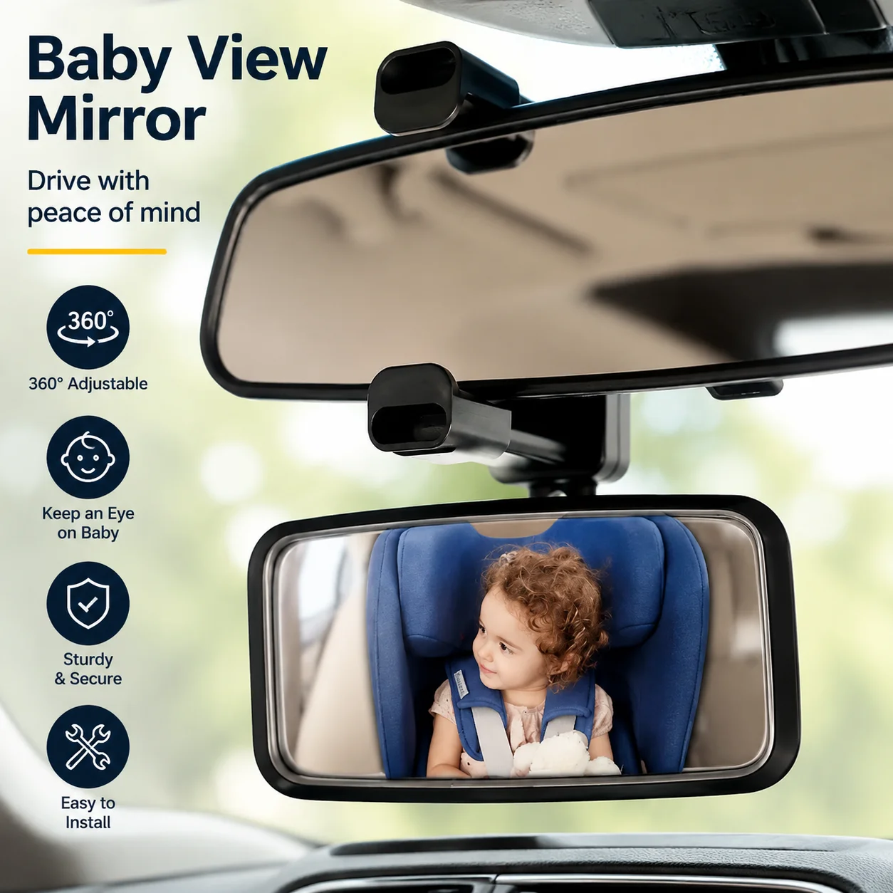 Baby Car Rearview Mirror Wide View Auto Seat Looking-Glass Monitor Adjustable Baby Rear Convex Mirror For Car Interior Accessory
Baby Car Rearview Mirror Wide View Auto Seat Looking-Glass Monitor Adjustable Baby Rear Convex Mirror For Car Interior Accessory