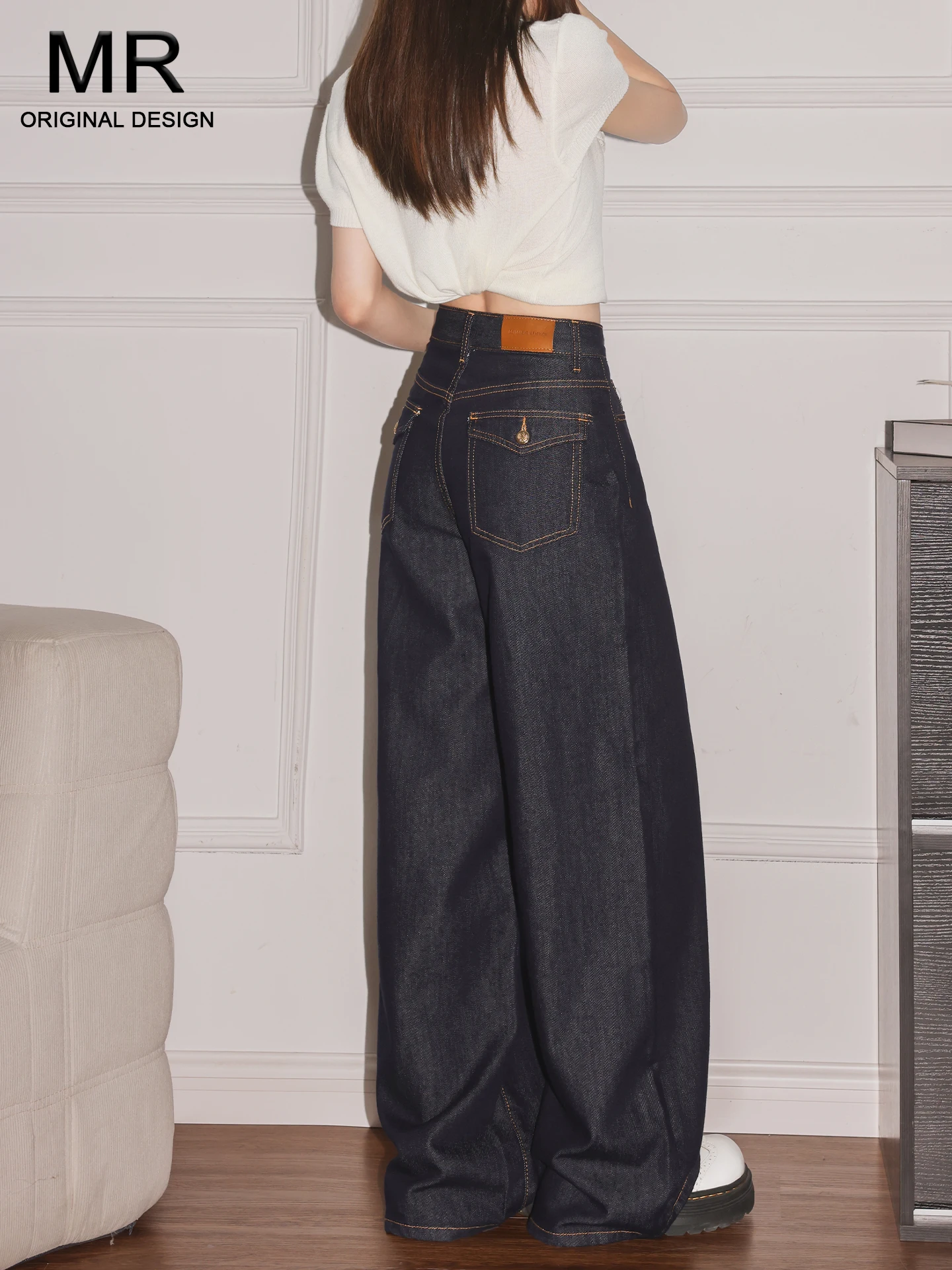 Deep Blue High Waist Wide Leg Denim Pants Women's Summer Thin Style Slimming Loose Drapey Floor-Length Trousers
Deep Blue High Waist Wide Leg Denim Pants Women's Summer Thin Style Slimming Loose Drapey Floor-Length Trousers
