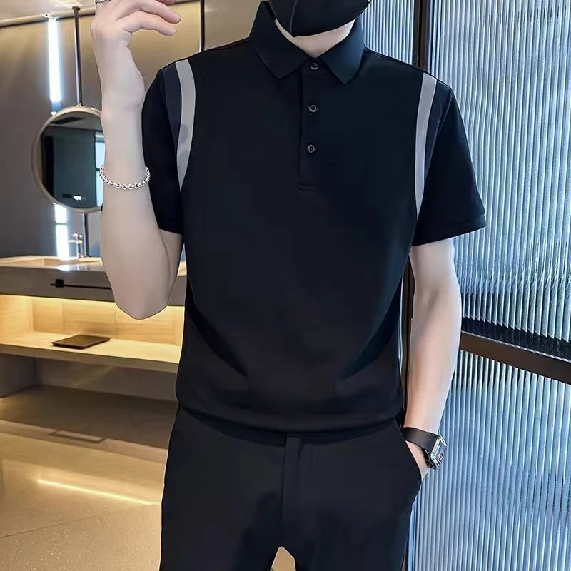 Korean Style Men's Color Block Patchwork Polo Shirt Summer Casual Wear Short Sleeve T-Shirt Fashion Collar Premium Quality
Korean Style Men's Color Block Patchwork Polo Shirt Summer Casual Wear Short Sleeve T-Shirt Fashion Collar Premium Quality