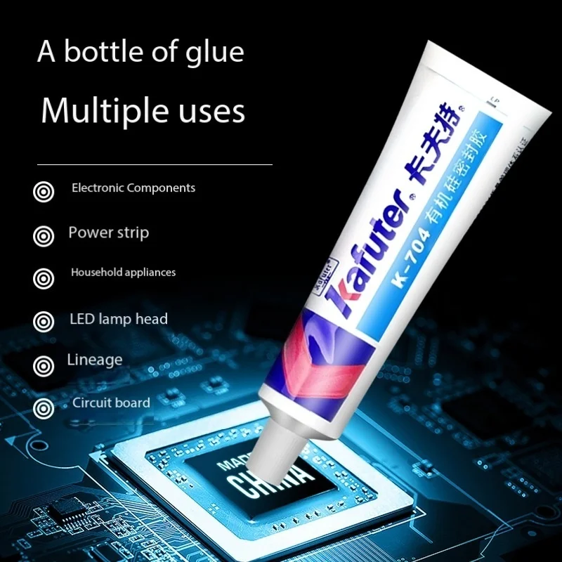 Kafuter High Temperature Resistant Waterproof Silicone Sealant for Electronics Power Strip LED PCB Fast Curing Adhesive Nozzle
Kafuter High Temperature Resistant Waterproof Silicone Sealant for Electronics Power Strip LED PCB Fast Curing Adhesive Nozzle
