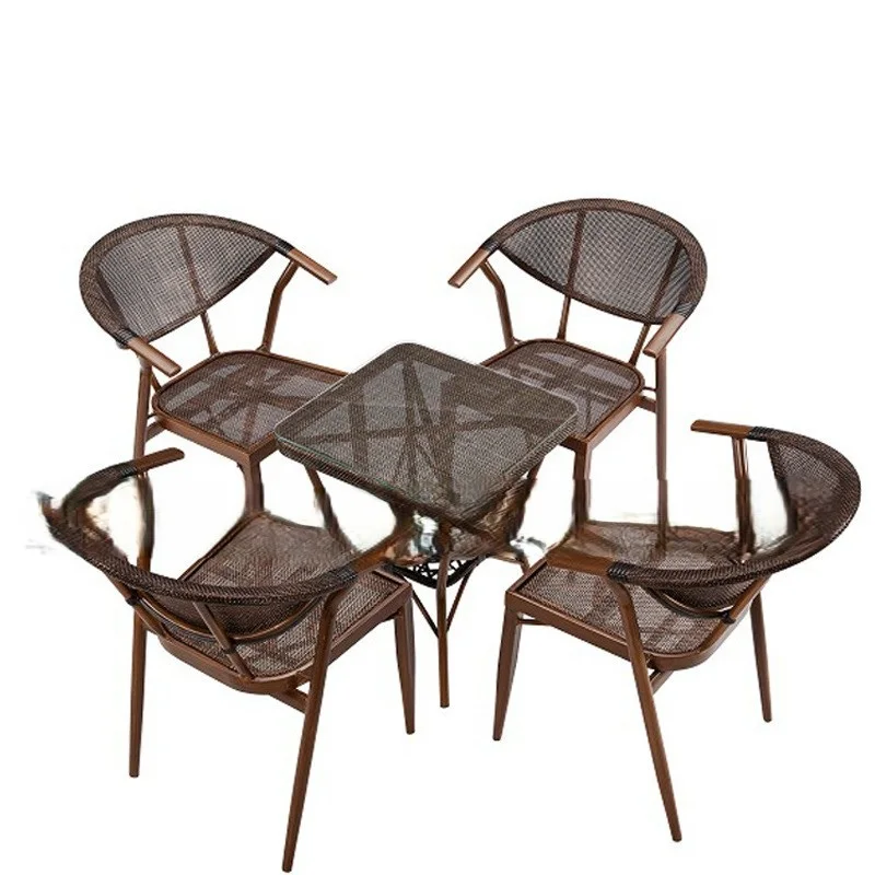 !@Farmhouse Traditional Design Rattan Woven 4-Piece Outdoor Dining Table and Chairs Set with Durable Plastic Wood Frame
!@Farmhouse Traditional Design Rattan Woven 4-Piece Outdoor Dining Table and Chairs Set with Durable Plastic Wood Frame