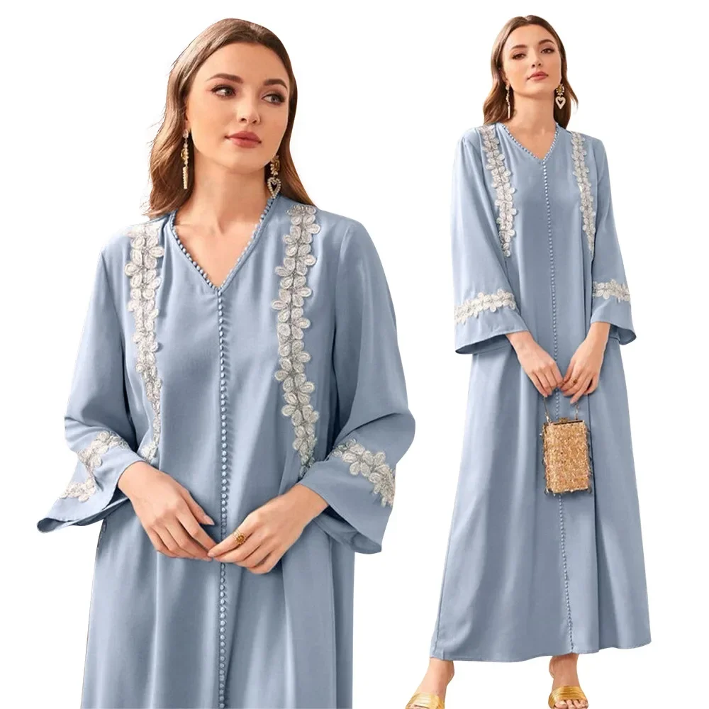 Muslim Dress for Women Loose Lace Simple Comfortable Large Robe Muslim Women Dress Islam Clothes Middle Eastern Women's Clothing
Muslim Dress for Women Loose Lace Simple Comfortable Large Robe Muslim Women Dress Islam Clothes Middle Eastern Women's Clothing