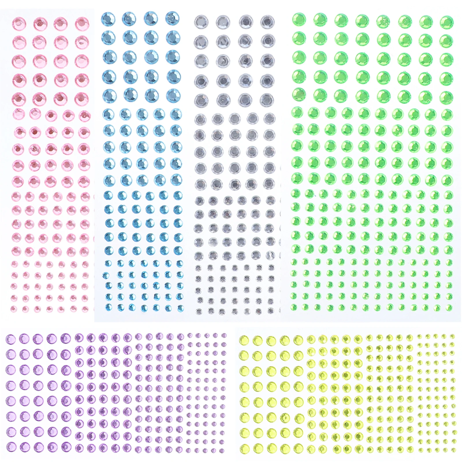 6 Sheets Acrylic Gem Stickers Rhinestone Face Jewelry Stick on for Makeup Crafts DIY Face Rhinestones Self Adhesive Gems 
6 Sheets Acrylic Gem Stickers Rhinestone Face Jewelry Stick on for Makeup Crafts DIY Face Rhinestones Self Adhesive Gems