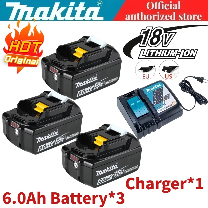 Genuine Makita 18V6.0Ah lithium-ion rechargeable battery canreplace Makita✅18V BL1815N BL1830B BL1850B BL1860B with Charger
Genuine Makita 18V6.0Ah lithium-ion rechargeable battery canreplace Makita✅18V BL1815N BL1830B BL1850B BL1860B with Charger