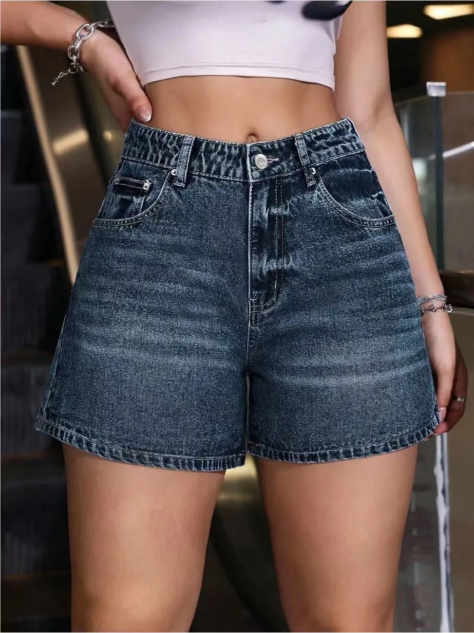 Casual Women's Summer Shorts Mini Length Cotton Denim Shorts High Waist Distressed Detail Jean Shorts Button Front Five Pocket
Casual Women's Summer Shorts Mini Length Cotton Denim Shorts High Waist Distressed Detail Jean Shorts Button Front Five Pocket
