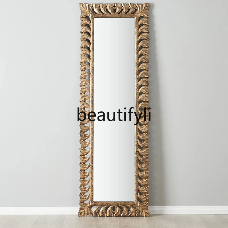 Living room bedroom full-length mirror method, retro carved American floor mirror
Living room bedroom full-length mirror method, retro carved American floor mirror