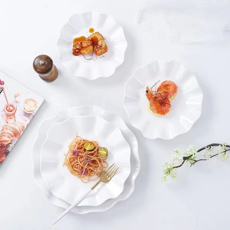 Creative Ceramic Leaf Shaped Plate Hotel Commercial Use Fruit Dish Irregular Pure White Popular Diningware under Pattern
Creative Ceramic Leaf Shaped Plate Hotel Commercial Use Fruit Dish Irregular Pure White Popular Diningware under Pattern