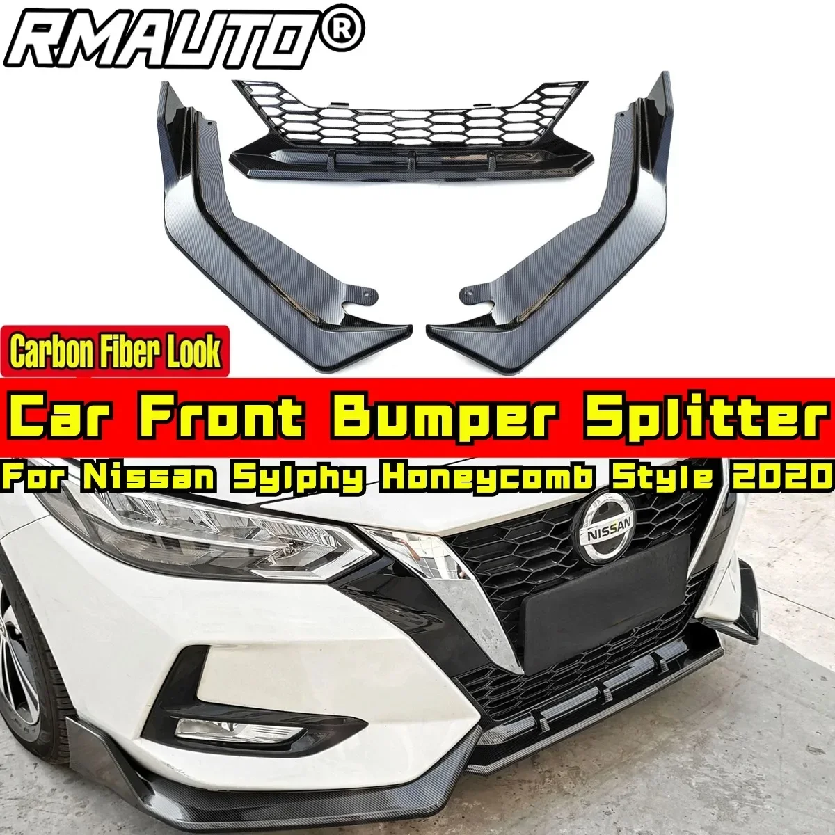 Sylphy Front Bumper Splitter Carbon Fiber Look Honeycomb Style Front Bumper Spoiler For Nissan Sylphy 2020 Car Accessories
Sylphy Front Bumper Splitter Carbon Fiber Look Honeycomb Style Front Bumper Spoiler For Nissan Sylphy 2020 Car Accessories