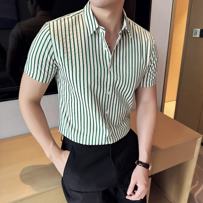 Men Striped Shirt 2026 Summer Light and Thin Breathable Sweat Absorbing Short Sleeved Slim Fit Casual Pleated Shirt Men Clothing
Men Striped Shirt 2026 Summer Light and Thin Breathable Sweat Absorbing Short Sleeved Slim Fit Casual Pleated Shirt Men Clothing