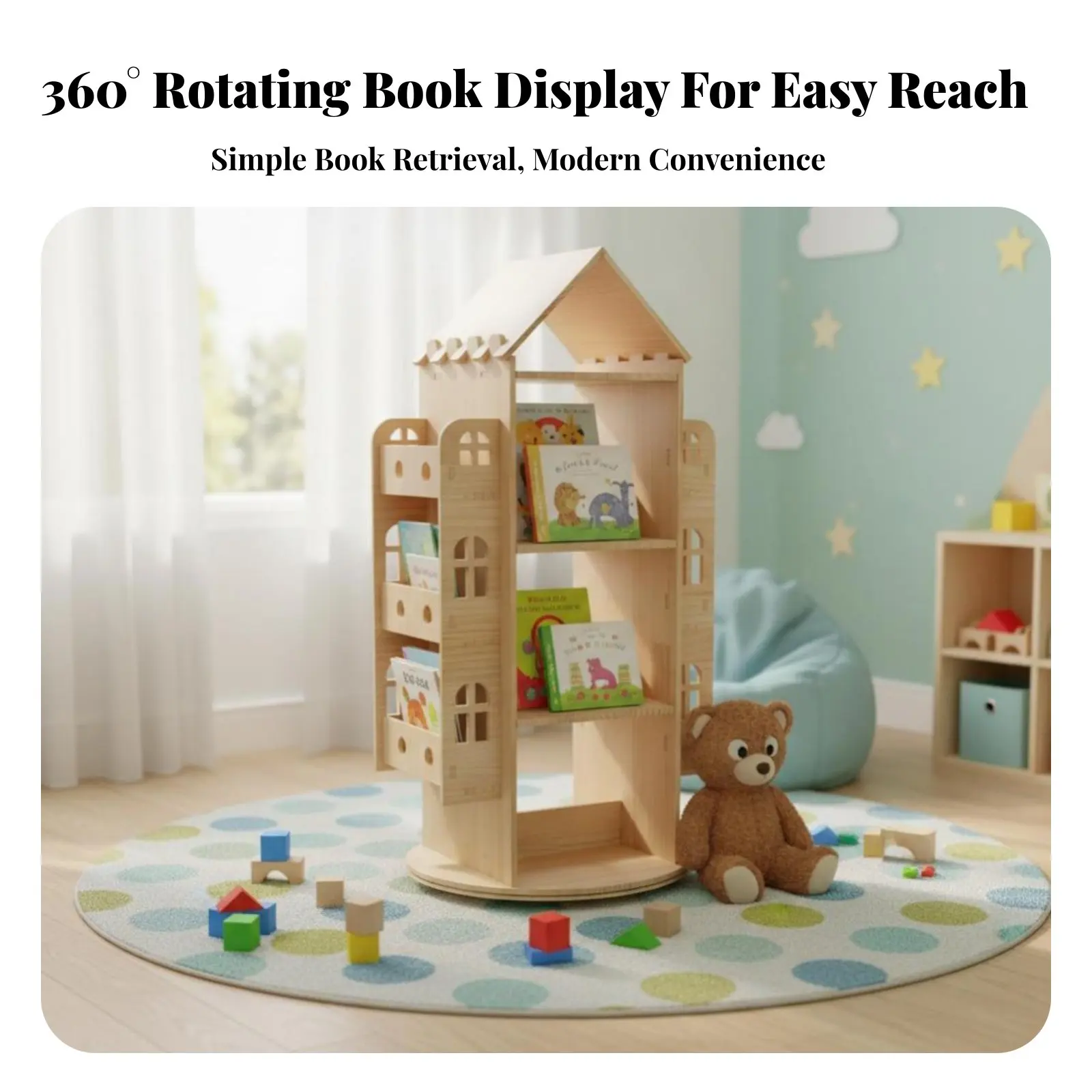 Rotating Book Display Unit Tower 360-Degree Rotation Revolving Book Tower Space-Saving Sturdy Base for Children, Students
Rotating Book Display Unit Tower 360-Degree Rotation Revolving Book Tower Space-Saving Sturdy Base for Children, Students