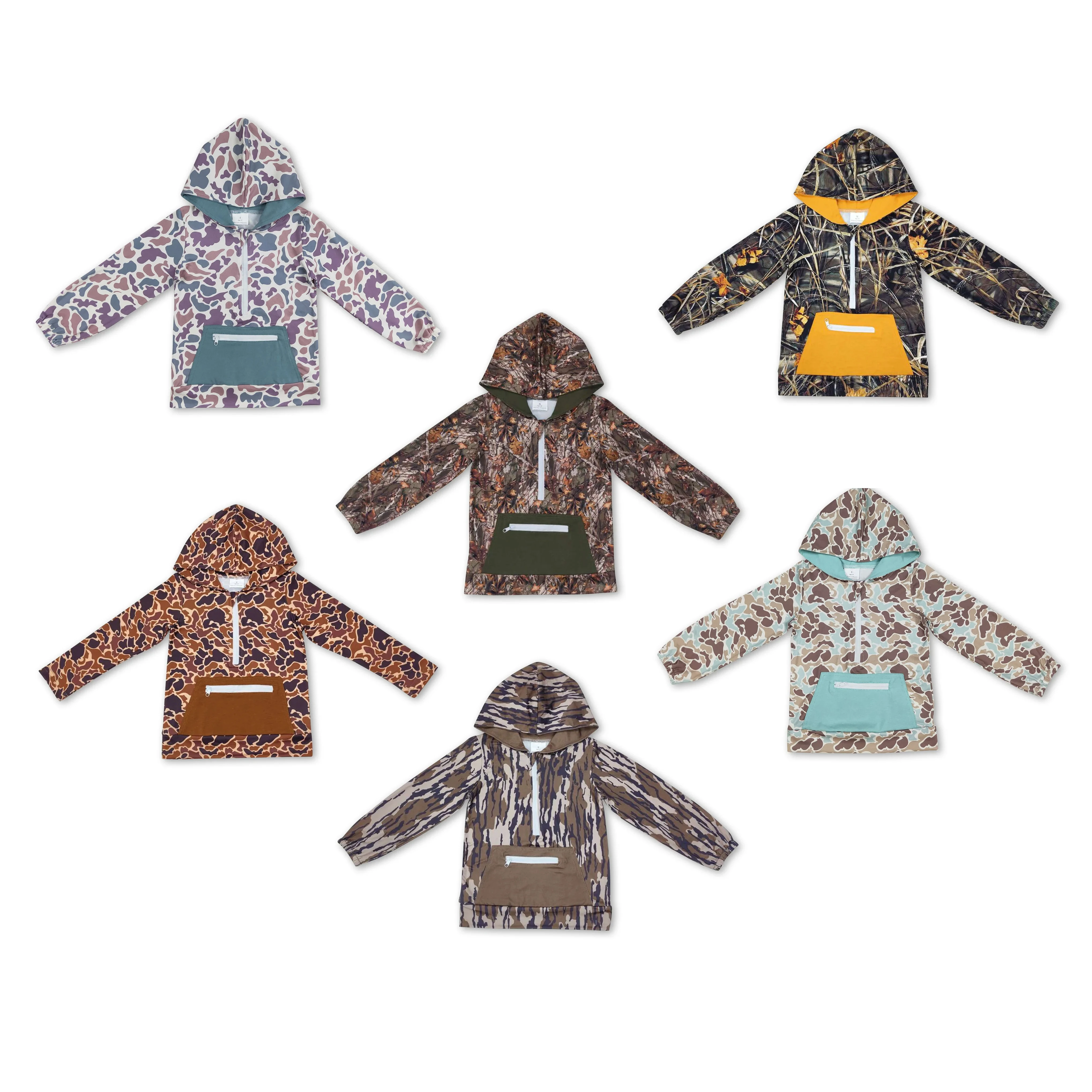Wholesale hot sale long sleeve tops western boutique children's clothing baby boy camouflage zipper pocket hooded rts no moq
Wholesale hot sale long sleeve tops western boutique children's clothing baby boy camouflage zipper pocket hooded rts no moq
