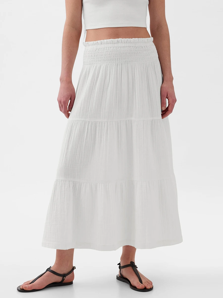 Womens Ruffled Long Skirts Boho Smocked Elastic Waist Pintucked Hem Maxi Skirts Solid Color A Line Ruffle Flowy Beach Skirts
Womens Ruffled Long Skirts Boho Smocked Elastic Waist Pintucked Hem Maxi Skirts Solid Color A Line Ruffle Flowy Beach Skirts