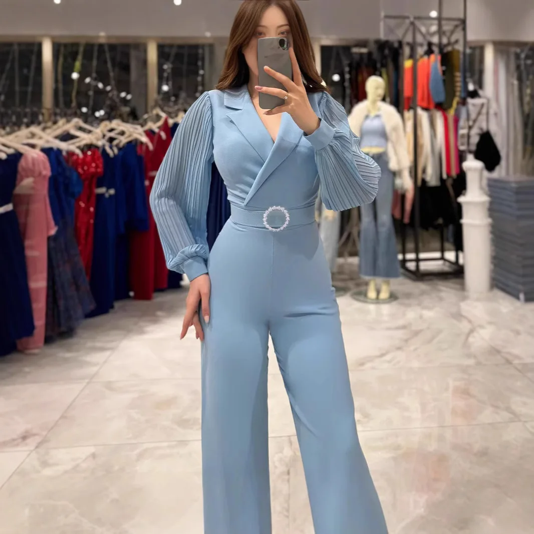 Autumn Long Sleeve Jumpsuits Women Chiffon Spliced Jumpsuit Rompers High Waist Wide Leg Pants INS Office Commuting Jumpsuit
Autumn Long Sleeve Jumpsuits Women Chiffon Spliced Jumpsuit Rompers High Waist Wide Leg Pants INS Office Commuting Jumpsuit