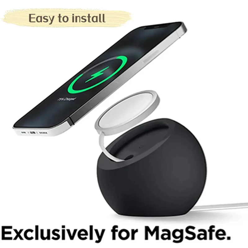 Ball Shape Silicone Charging Desk Holder Stand for Magsafe iPhone 16 15 14 13 12 Pro Macsafe Charger Dock Station Accessories
Ball Shape Silicone Charging Desk Holder Stand for Magsafe iPhone 16 15 14 13 12 Pro Macsafe Charger Dock Station Accessories