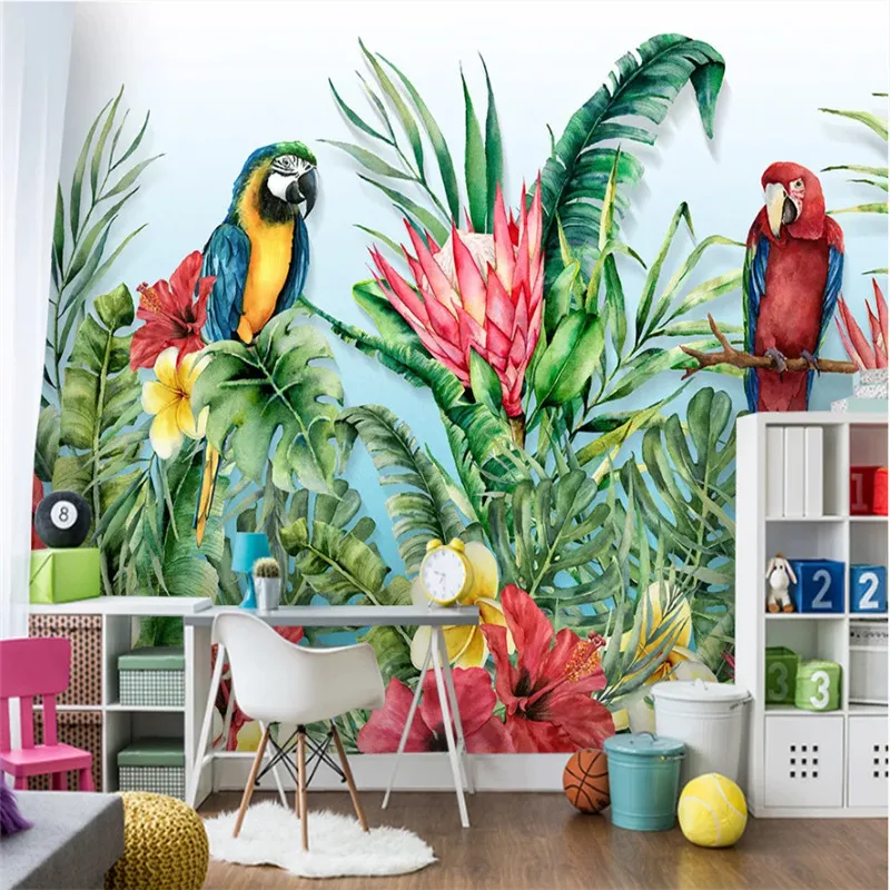 Nordic Hand Painted Medieval Tropical Green Plants Flowers and Birds Wall Murals Custom Wall Papers Home Decor Wall Paper 3D
Nordic Hand Painted Medieval Tropical Green Plants Flowers and Birds Wall Murals Custom Wall Papers Home Decor Wall Paper 3D