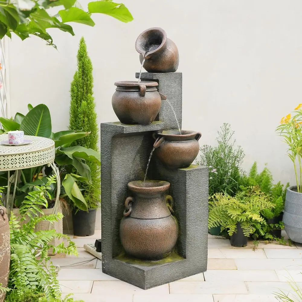 4-Tier Gold Outdoor Water Fountain, 53 Tall, with LED Lights, for Garden, Patio, Backyard, Porch
4-Tier Gold Outdoor Water Fountain, 53 Tall, with LED Lights, for Garden, Patio, Backyard, Porch