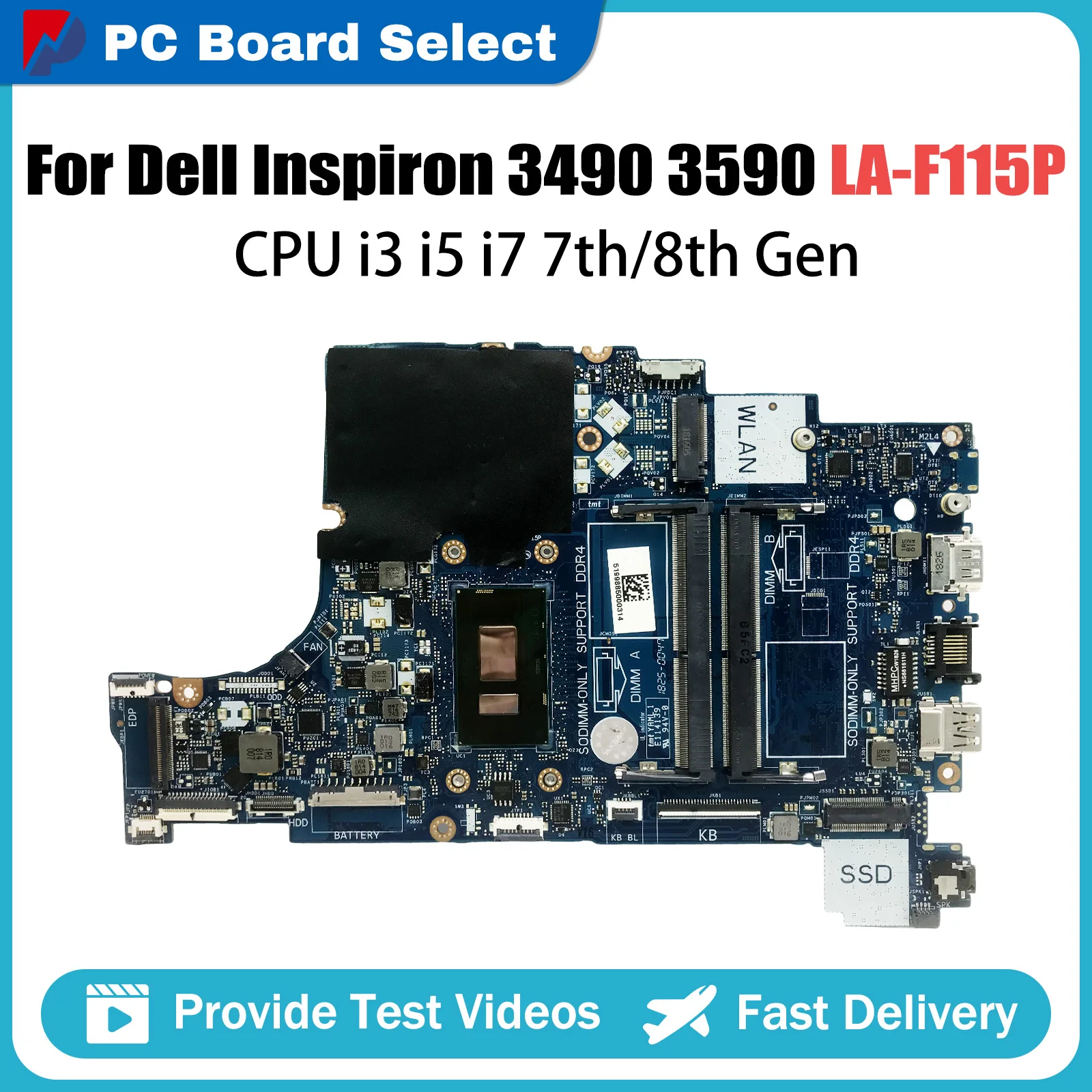 Laptop Motherboard For Dell Inspiron 5570 5770 CN-0G9KR8 09J1XM 9J1XM LA-F115P Notebook Mainboard with CPU I3 I5 I7 7th 8th
Laptop Motherboard For Dell Inspiron 5570 5770 CN-0G9KR8 09J1XM 9J1XM LA-F115P Notebook Mainboard with CPU I3 I5 I7 7th 8th