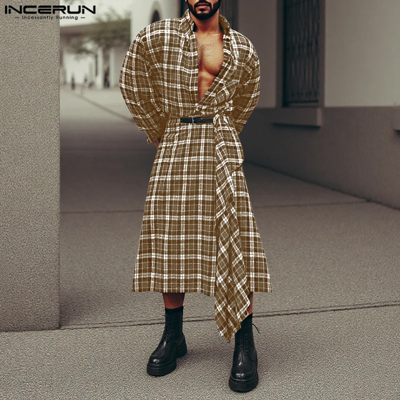 INCERUN 2025 American Style Sets Fashion Men's Plaid Long Sleeved Shirts Half Skirt Pants Casual Streetwear Loose Two-piece Sets
INCERUN 2025 American Style Sets Fashion Men's Plaid Long Sleeved Shirts Half Skirt Pants Casual Streetwear Loose Two-piece Sets