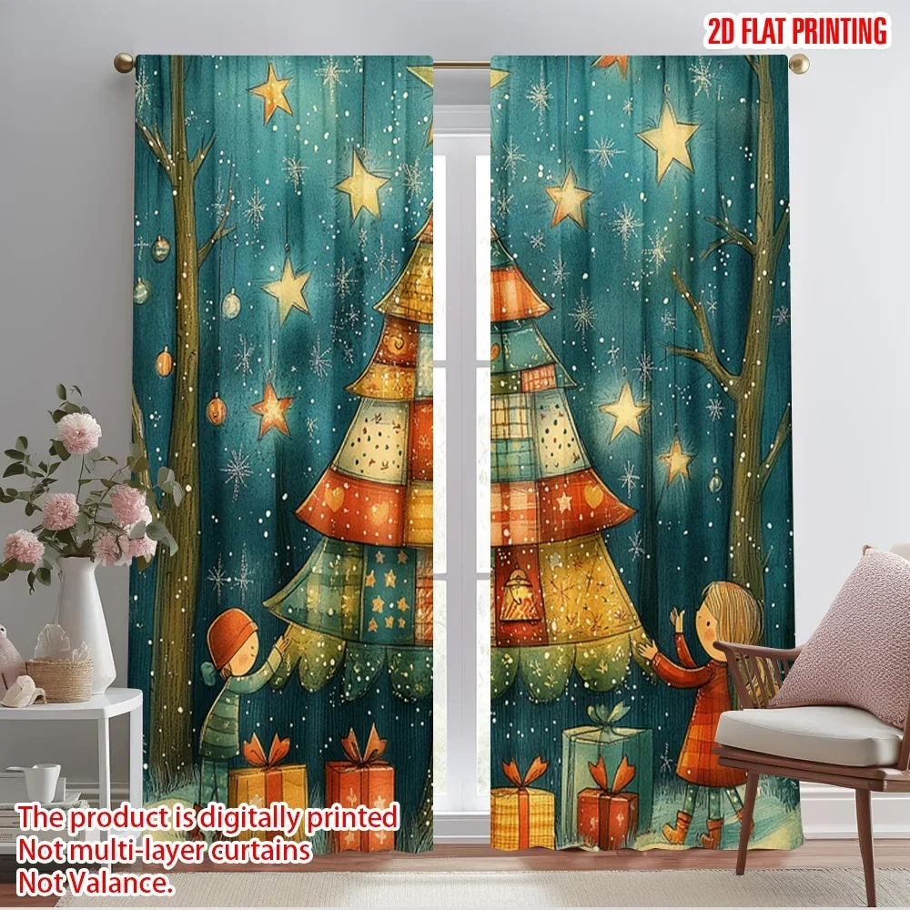 2pcs,2D plane printing Curtain Popular Charming Festive Christmas Tree Scene (2) Polyester (without rod) Home Decor for Bedroom,
2pcs,2D plane printing Curtain Popular Charming Festive Christmas Tree Scene (2) Polyester (without rod) Home Decor for Bedroom,