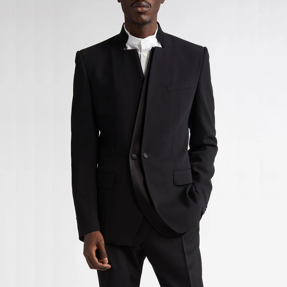 SILIWEYA Black Men's Suits Fashion Stand Lapel Slim Fit Male Clothing Formal Wedding 2 Piece Jacket Pants Outfits Blazer Terno
SILIWEYA Black Men's Suits Fashion Stand Lapel Slim Fit Male Clothing Formal Wedding 2 Piece Jacket Pants Outfits Blazer Terno