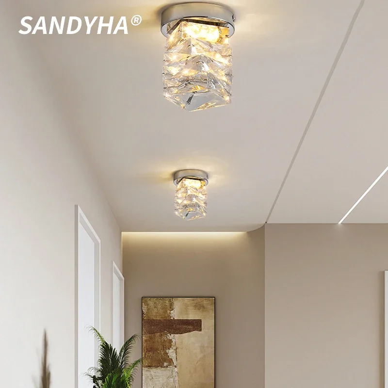 SANDYHA Nordic Round Ceiling Corridor Light Single Double Layer Crystal Entrance Lamp Modern Minimalist Corridor Decor Lights
SANDYHA Nordic Round Ceiling Corridor Light Single Double Layer Crystal Entrance Lamp Modern Minimalist Corridor Decor Lights