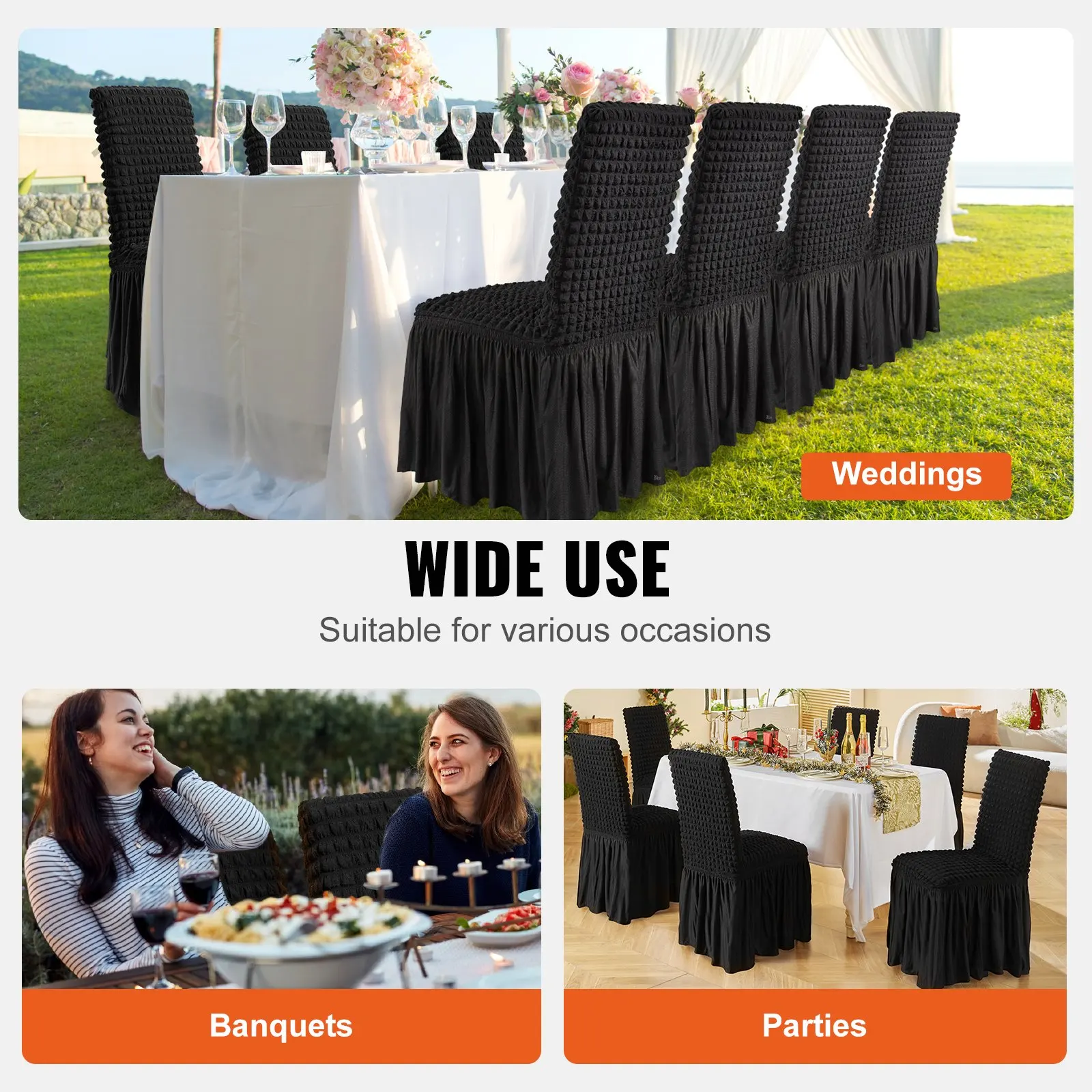 1Set 4PCS Chair Covers Black Folding Chair Covers Elastic Stretch Universal Fit w/Skirt Removable Washable for Wedding/Banquet
1Set 4PCS Chair Covers Black Folding Chair Covers Elastic Stretch Universal Fit w/Skirt Removable Washable for Wedding/Banquet