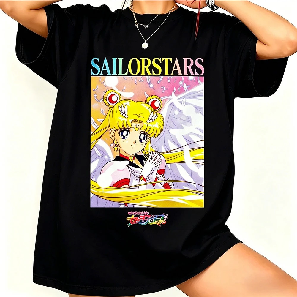 2026New American retro cotton short-sleeved T-shirt with Sailor Moon print, suitable for both men and women, casual street style
2026New American retro cotton short-sleeved T-shirt with Sailor Moon print, suitable for both men and women, casual street style