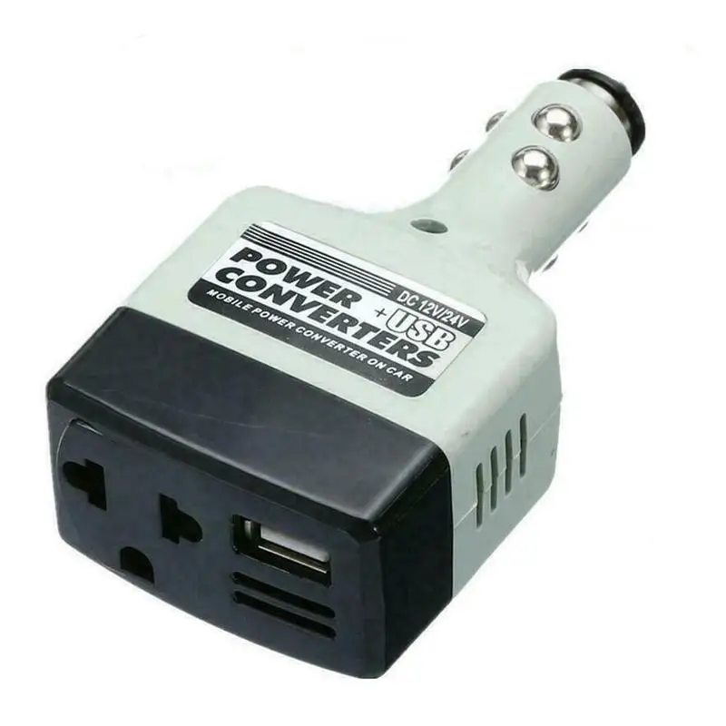 12V/24V to 220V Car Power Converter with USB Port, Mobile Phone Charger Adapter, Universal Socket Vehicle Power Transformer
12V/24V to 220V Car Power Converter with USB Port, Mobile Phone Charger Adapter, Universal Socket Vehicle Power Transformer 
